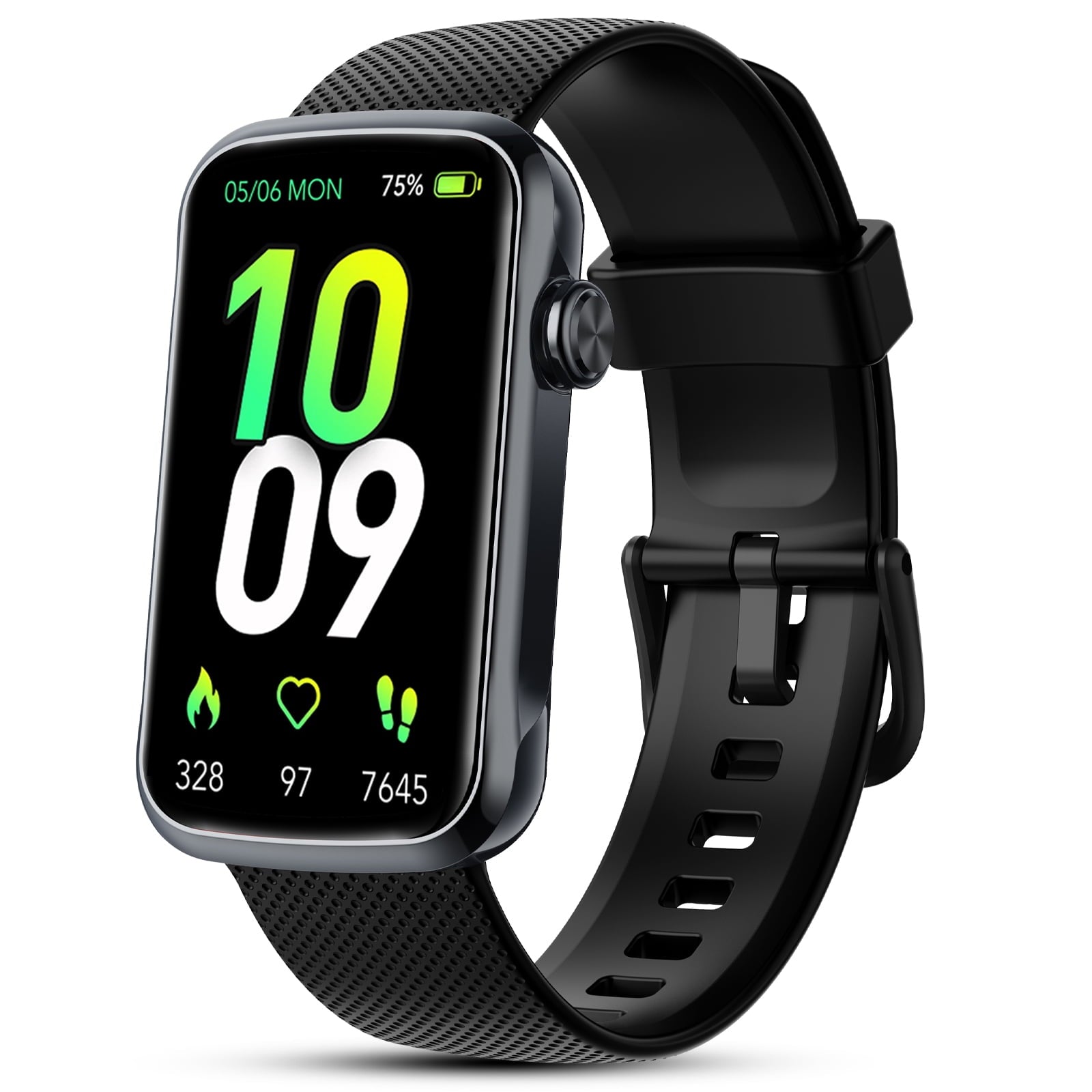 1.47" Fitness Tracker, Smartwatch for Women Men with Multiple Sport Modes Step Counter, Bluetooth Calls (Make/Answer), IP68 Waterproof, Fitness Tracker Compatible with Android and iPhone, Black